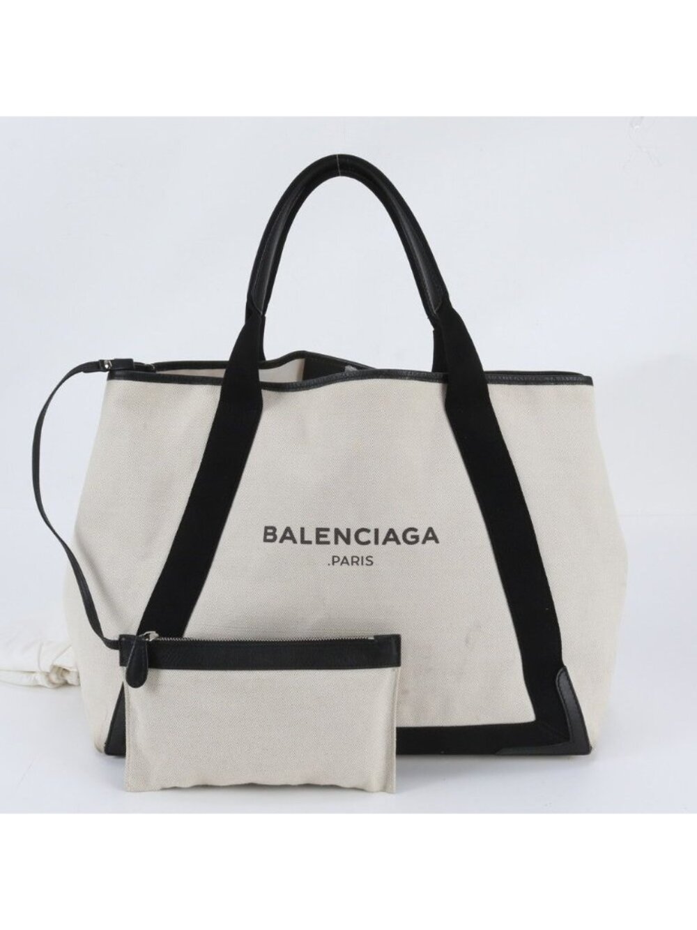 Balenciaga Navy Cabas Leather Tote Bag Shoulder